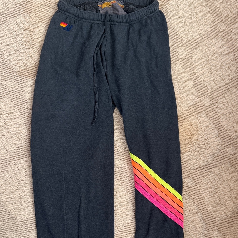 Aviator nation  Joggers with Rainbow Stripes